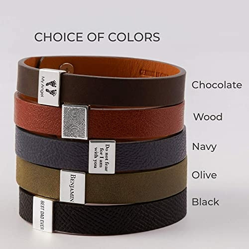 Custom Leather Bracelet Roman Numerals, Personalized Gifts for Boyfriend